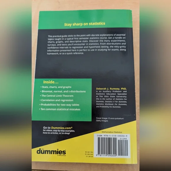 Statistics Essentials for Dummies Book - Picture 3 of 3